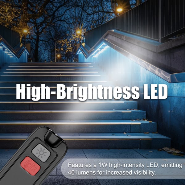 Overfallsalarm 130 dB, LED-lys, IP66 vanntett Black