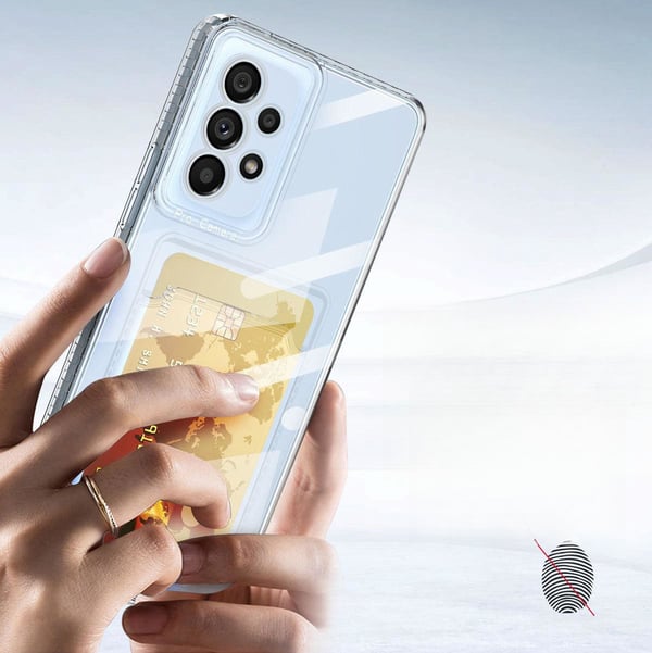 Gjennomsiktig beskyttelsesveske med kortholder til Samsung Samsung Galaxy S24 Plus