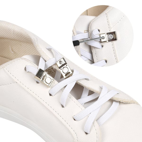 Elastiske og slipsfrie skolisser White