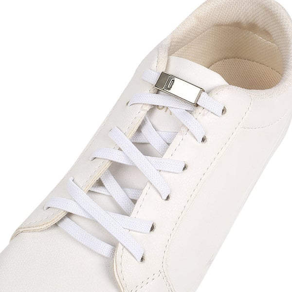 Elastiske bindefrie Snørebånd til Sneakers, Magnetic Shoes Strings White
