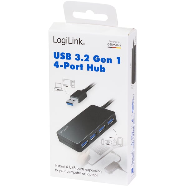 USB 3.0-hub (3.2 Gen1) 4 USB-A-porter