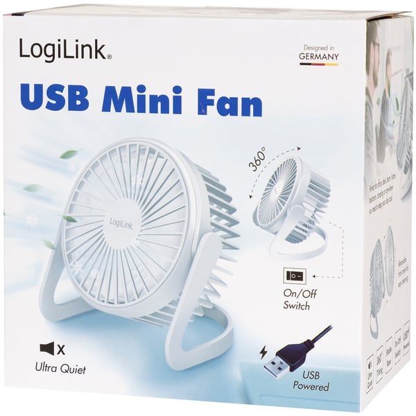 USB blæser Ø12,7 cm Hvid