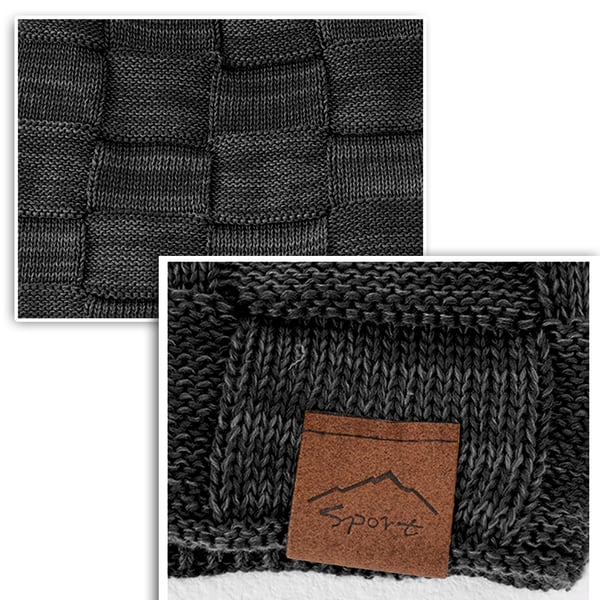 Stickad Vintermössa Black