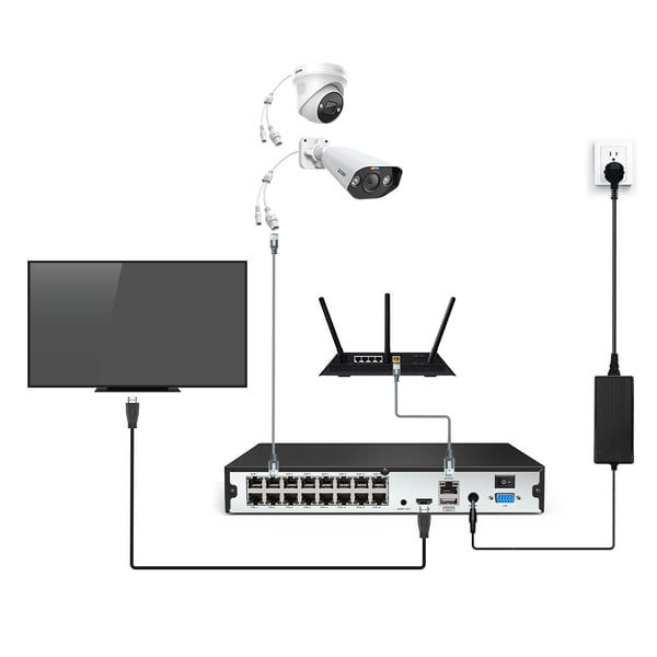 POE 5MP IP-webkamera, 2-veis lyd, nattsyn, lyd- og lysalarm, IP66