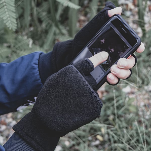 Fingerlösa polarfleecehandskar / vintervantar 2-i-1 L