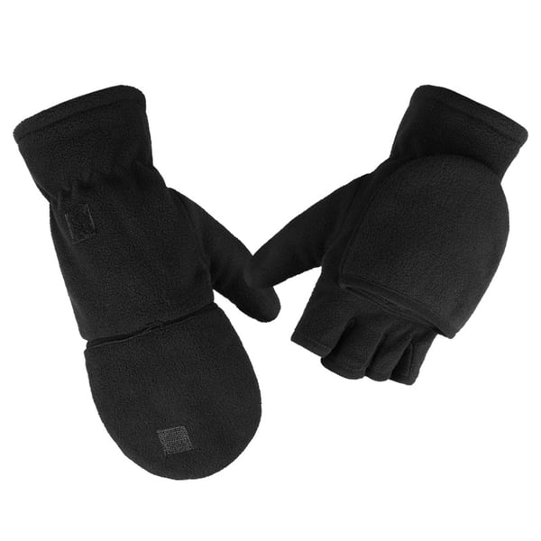 Flip-up polar fleece handsker uden fingre XL