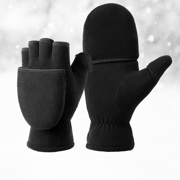 Flip-up polar fleece handsker uden fingre XL