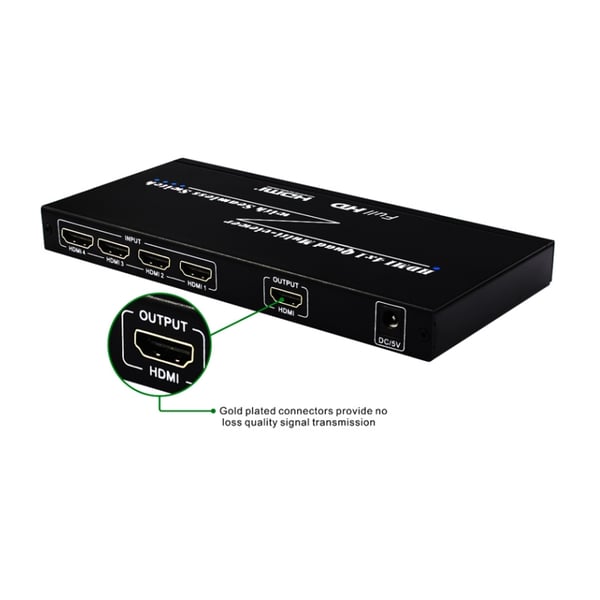 HDMI-bryter, 4 inn 1 ut - 1080P