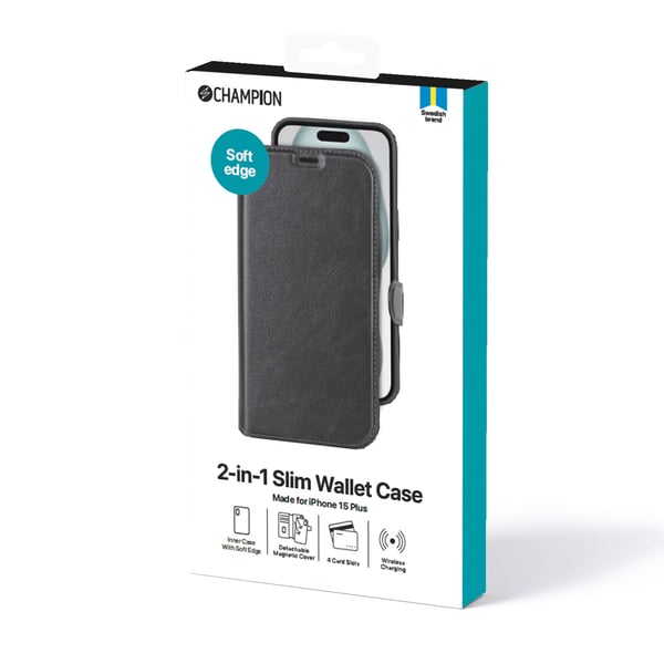 2-i-1 slank lommebok iPhone 15 Plus