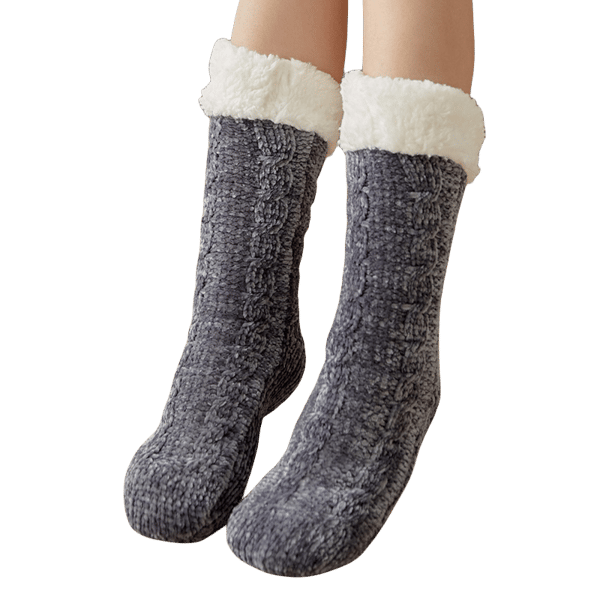 Syksyn ja talven paksut lämpimät sukat kotiin sängyn lattialle joululahjaksi DarkGrey