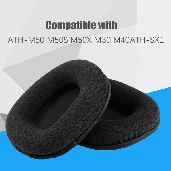 Erstatningsøreputer for Audio Technica ATH-M50 M50S M50X M30 M40ATH-SX1 Black