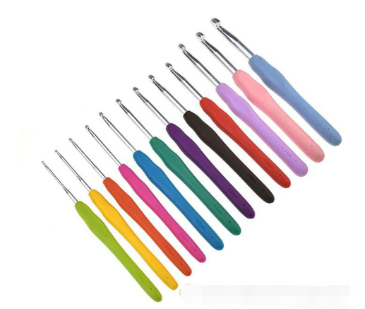 12 stk heklenålsett, heklenål, 2/2,5/3/3,5/4/4,5/5/5,5/6/6,5/7/8 mm MultiColor