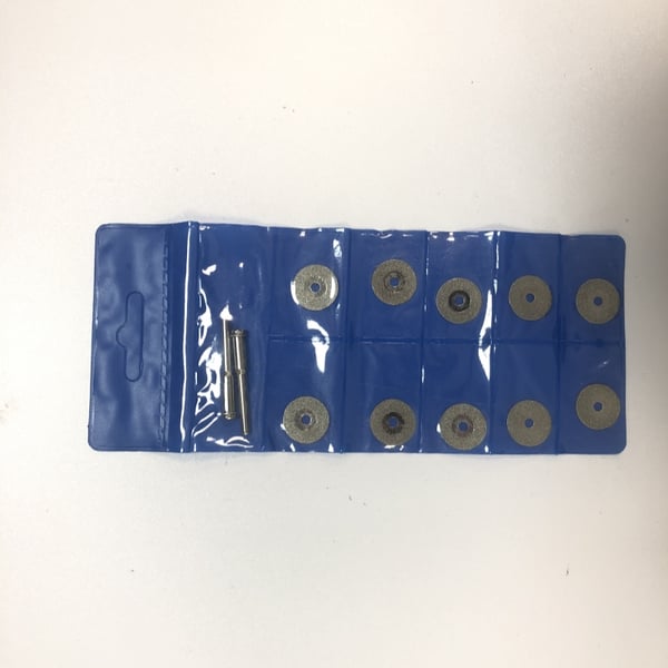 Diamantskjæreskivesett for skjæring av edelstener, keramikk, glass 10 stk 16 mm