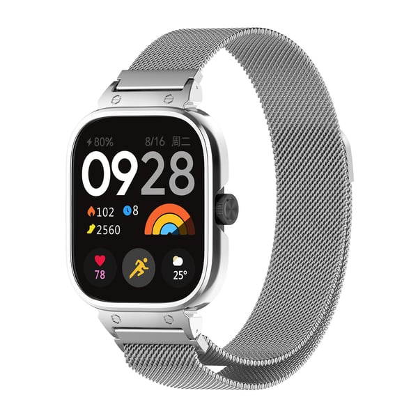 Metallrammeveske med integrert stropp for Redmi Watch 4 Silver