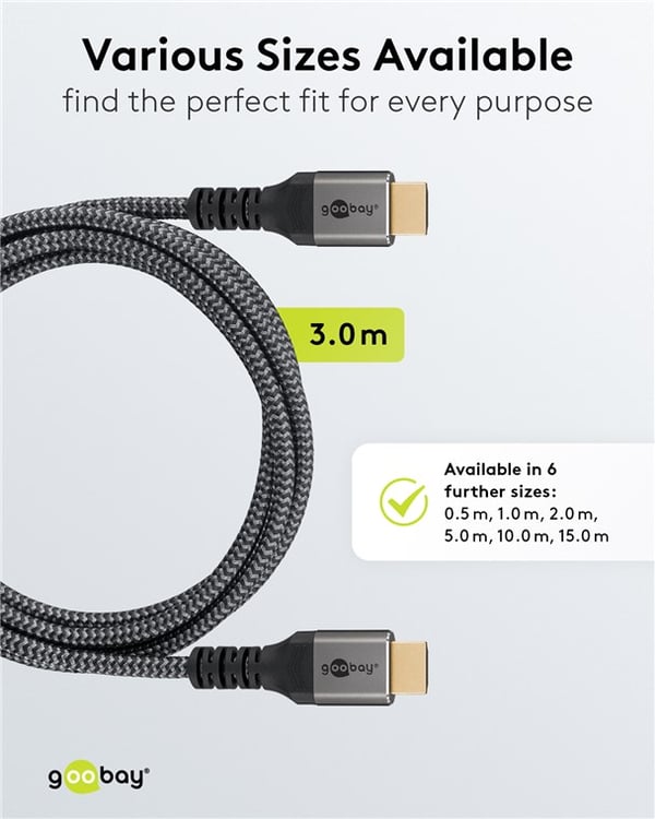 Høyhastighets HDMI™-kabel med Ethernet (4K@60Hz)