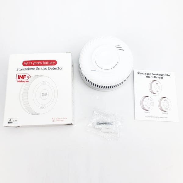 Brannalarm med LED-indikator og batteri med 10 års levetid White