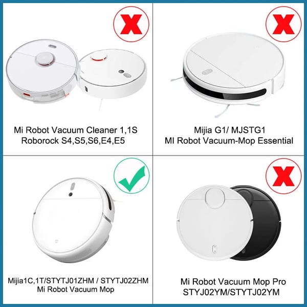 6 deler tilbehørssett for Xiaomi Mi Robot Vacuum Mop 2 STYTJ03ZHM