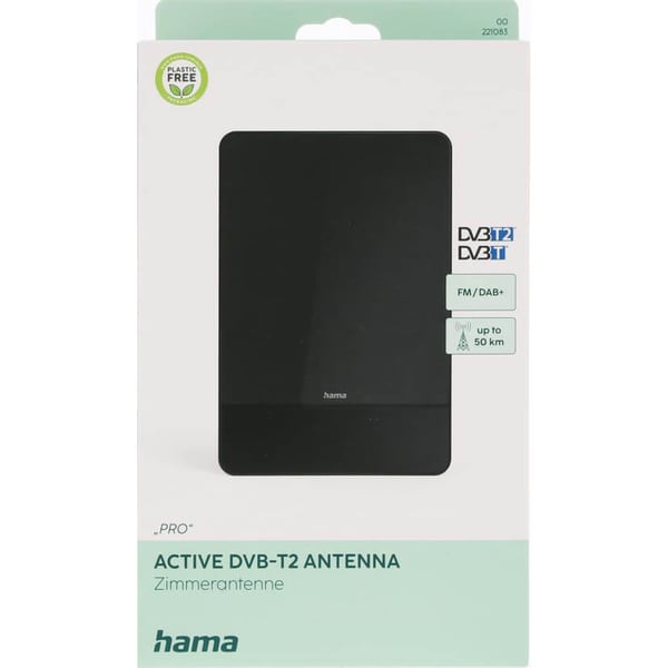 Innendørs Antenne Pro 45 DAB+/DAB/DVB-T2/FM Flat Svart