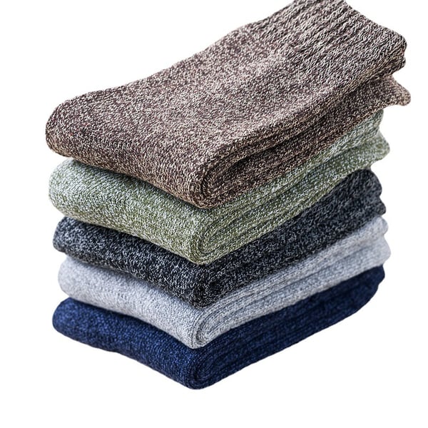 5 par tykke varme vintersokker herre Multicolor1 M
