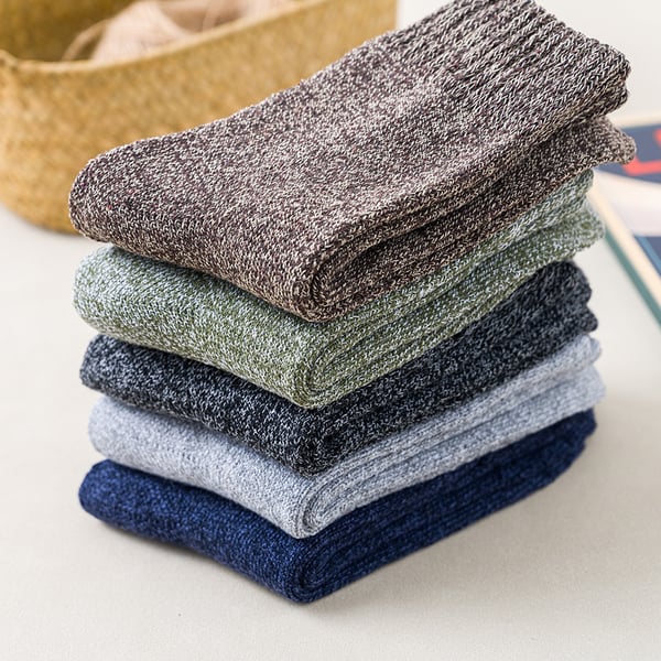 5 par tykke varme vintersokker herre Multicolor1 M