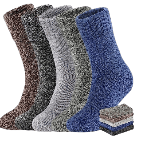 5 par tykke varme vintersokker herre Multicolor1 M