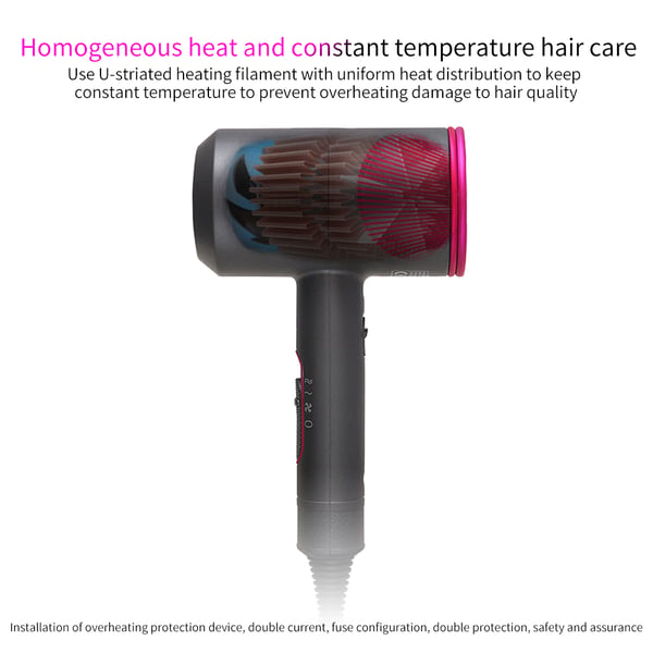 Hårføner med diffusor og konsentrator 5 hastigheter 2000W