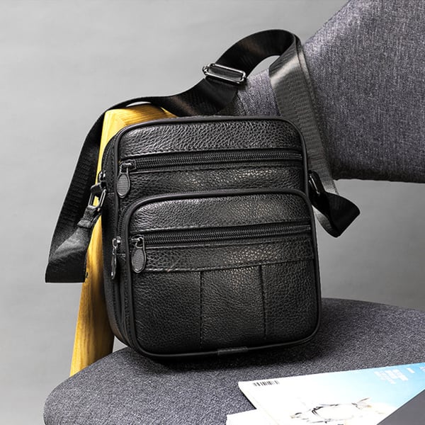 Crossbody laukku aitoa nahkaa Black