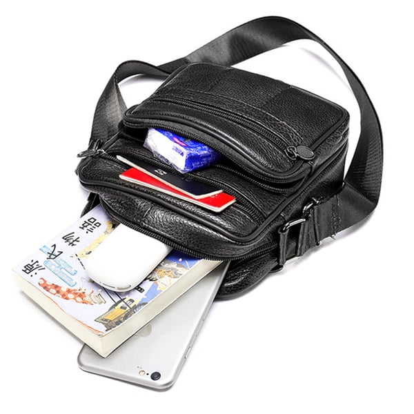 Crossbody laukku aitoa nahkaa Black