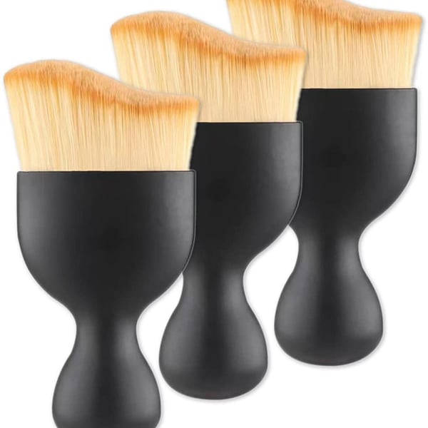 Pehmeä puhdistusharja / harja auton sisätiloihin 3 kpl Black