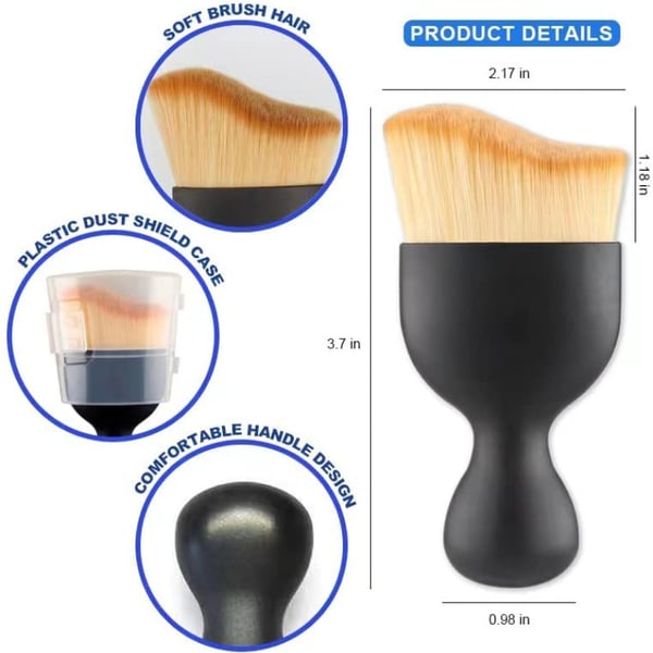 Pehmeä puhdistusharja / harja auton sisätiloihin 3 kpl Black