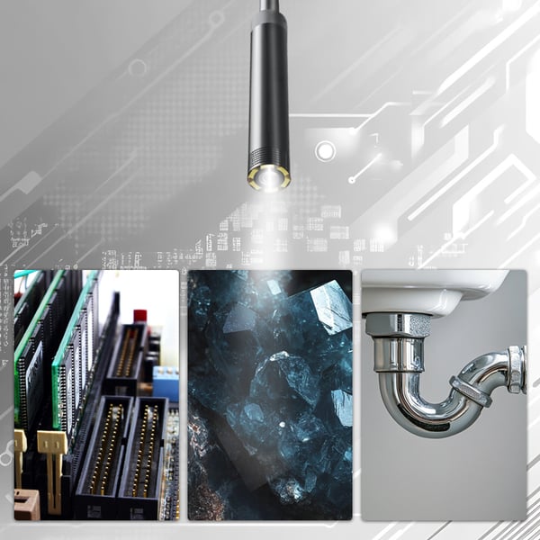 Inspeksjonskamera, 5,5 mm objektiv, HD, LED, IP67 2 m