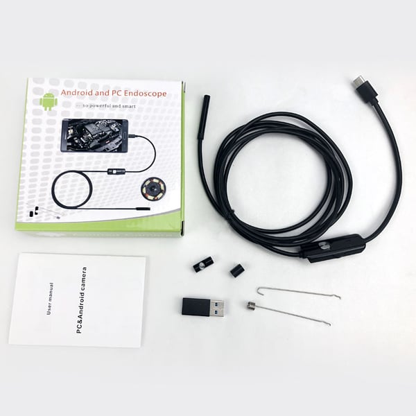 Inspeksjonskamera, 5,5 mm objektiv, HD, LED, IP67 2 m