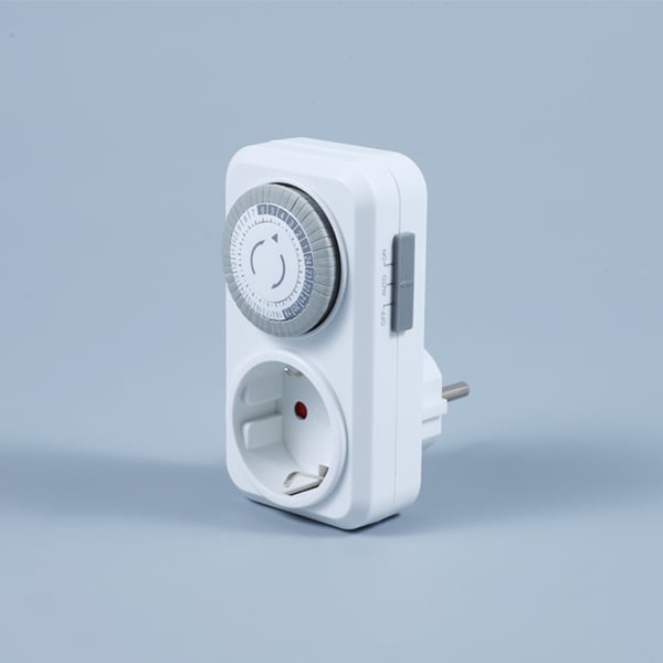 Timeruttak, plug-in mekanisk timer, energisparing 30 minutter til 24 timer