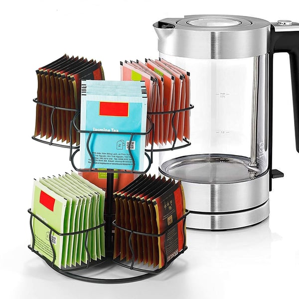 Tepose Organizer, Kaffepose Spinning Karrusel med 6 rum Black