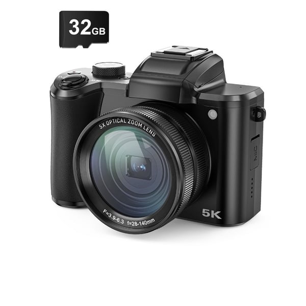 Digitalkamera (5k) med doble kameraer foran, autofokus, 32 GB-minnekort Digitalkamera (5k) med doble kameraer foran, autofokus, 32 GB-minnekort