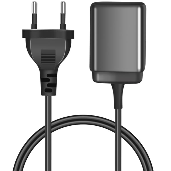 USB-oplader 1xUSB-A + 1xUSB-C med fast kabel 1,5m GaN 30W
