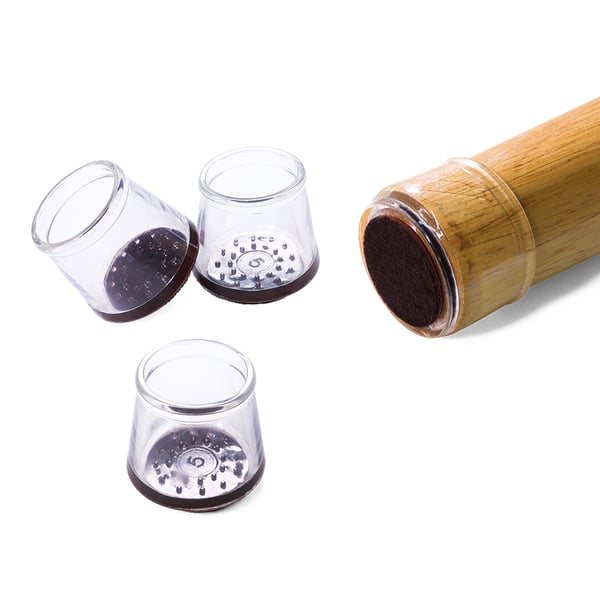 Möbeltassar / skydd för möbelben 16-pack Transparent+Brown S