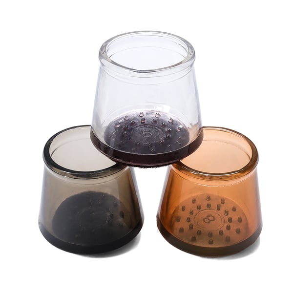 Möbeltassar / skydd för möbelben 16-pack Transparent+Brown S