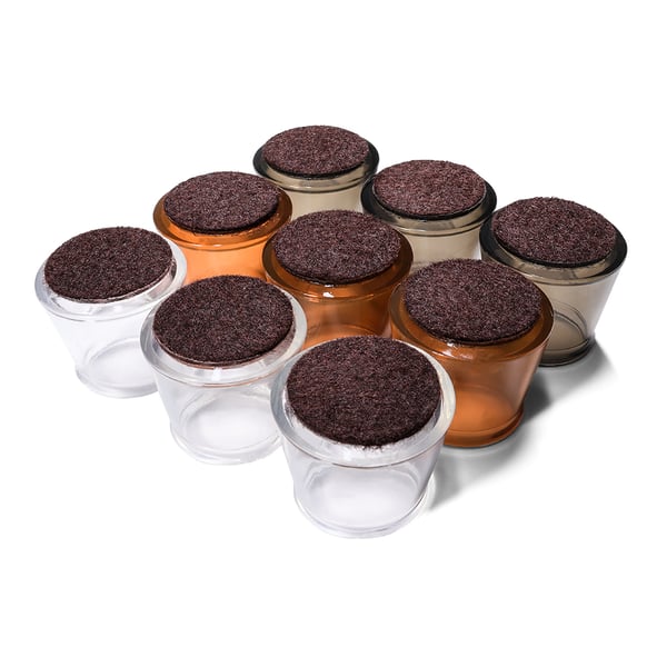Möbeltassar / skydd för möbelben 16-pack Transparent+Brown S