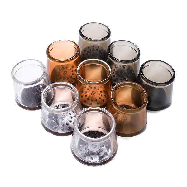 Möbeltassar / skydd för möbelben 16-pack Transparent+Brown S