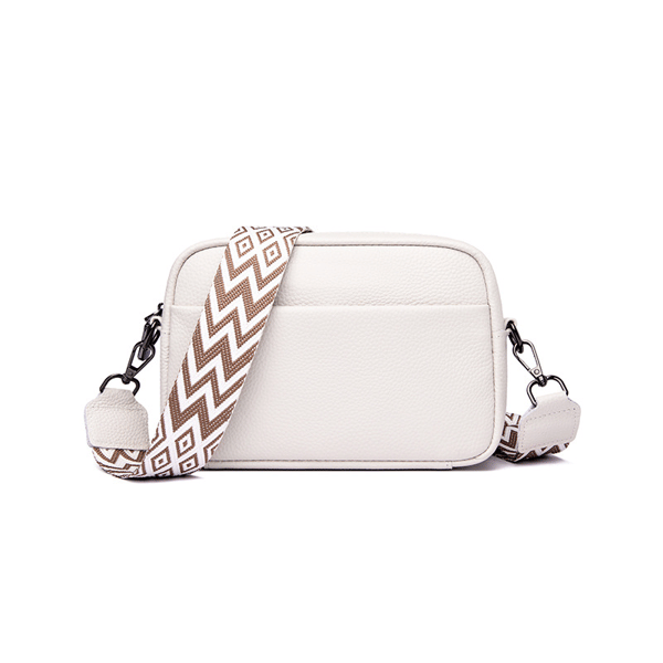 Crossbody-väska Axelremsväska PU-läder White
