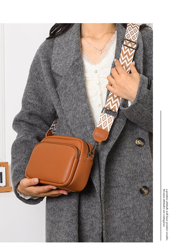 Crossbody tasker til kvinder, PU læder justerbar strop taske Brown