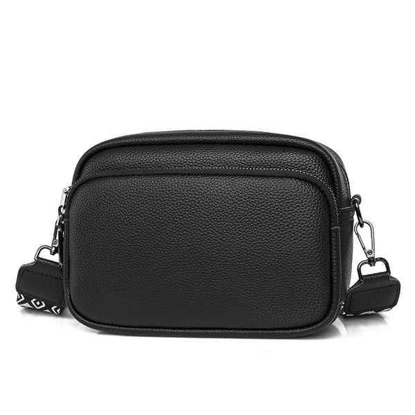Crossbody laukut naisille, PU-nahkainen säädettävä hihnalaukku Black