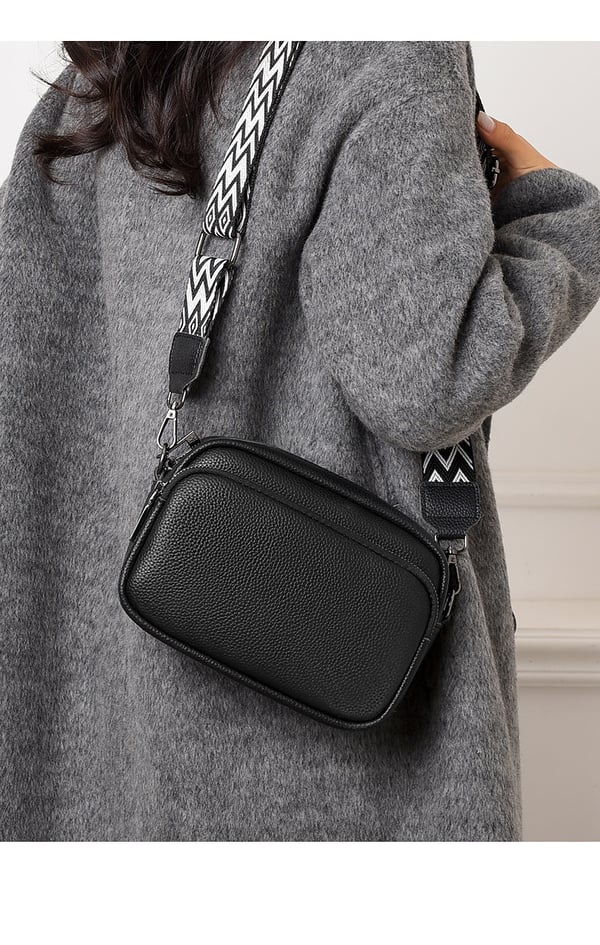 Crossbody tasker til kvinder, PU læder justerbar strop taske Black