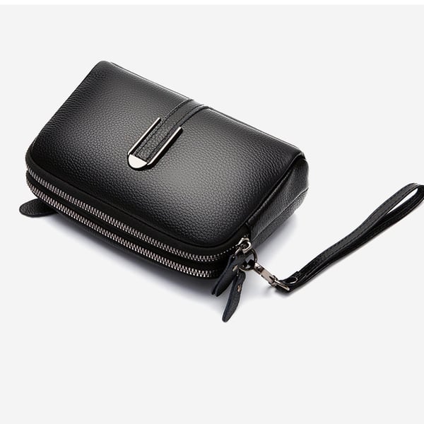 Trendy crossbody midjeveske med skulderstropp Black