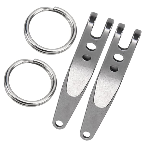 Nyckelringsklämma i Rostfritt Stål - 2 delar Silver