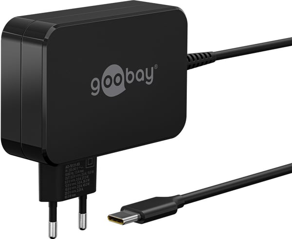 USB-C™-lader for bærbare datamaskiner (65 W) svart