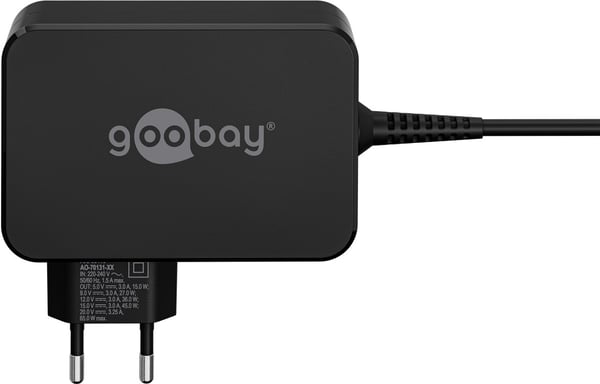 USB-C™-lader for bærbare datamaskiner (65 W) svart