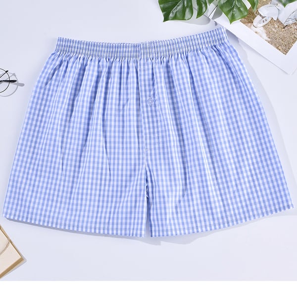 Herre vævet bomuld løse boxershorts 5-Pak S
