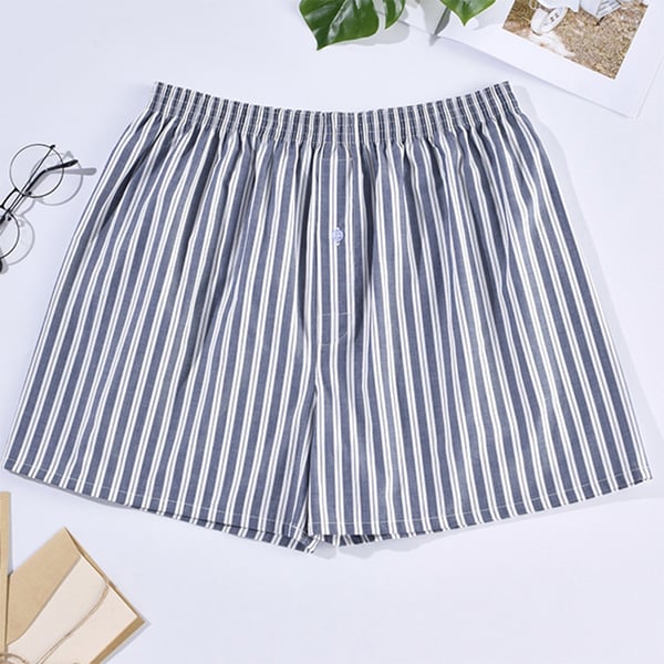 Herre vævet bomuld løse boxershorts 5-Pak M